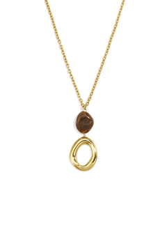 Lange Ketting Organic Stone Goud