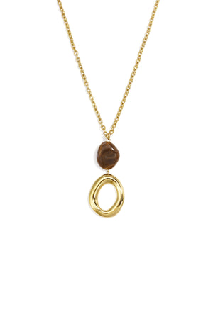 Lange Ketting Organic Stone Goud