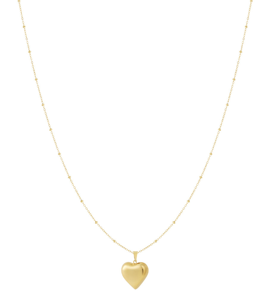 Lange Ketting Puffy Heart Goud