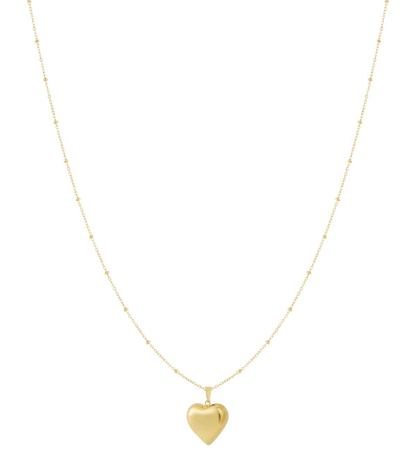 Lange Ketting Puffy Heart Goud