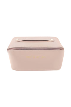 Boxy make-up tas met diagonale rits