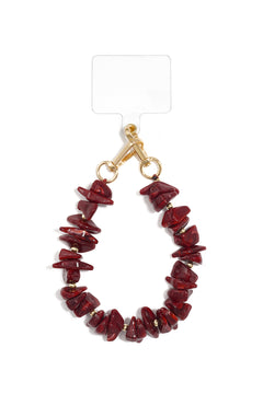 Telefoonketting  Organic Stone bordeaux