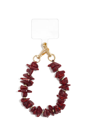 Telefoonketting  Organic Stone bordeaux