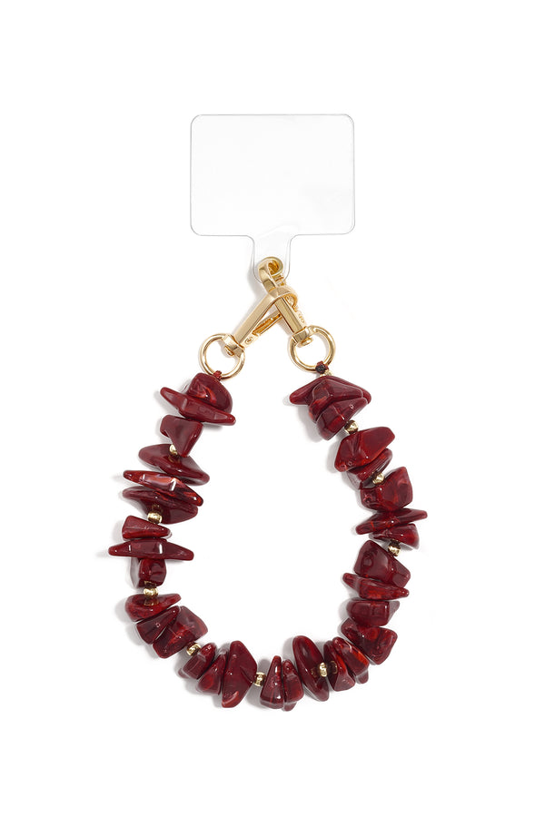 Telefoonketting  Organic Stone bordeaux