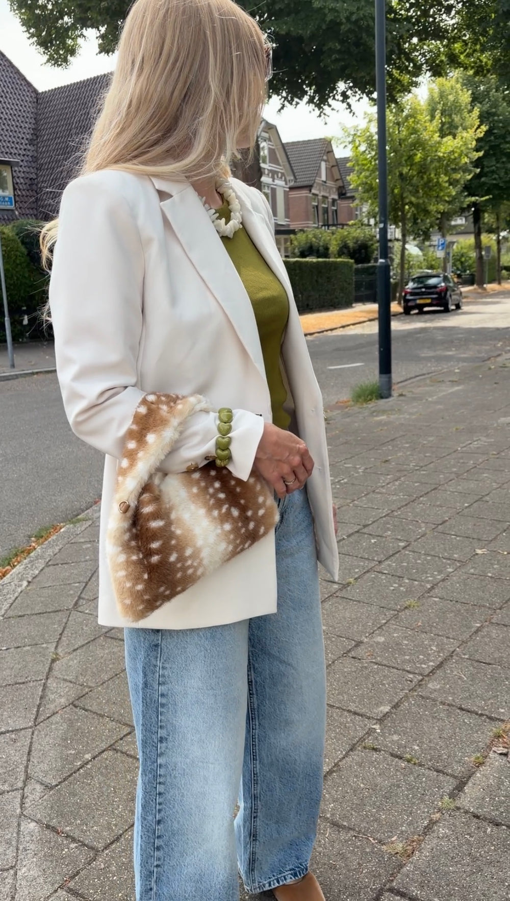 Bambi print tas licht bruin