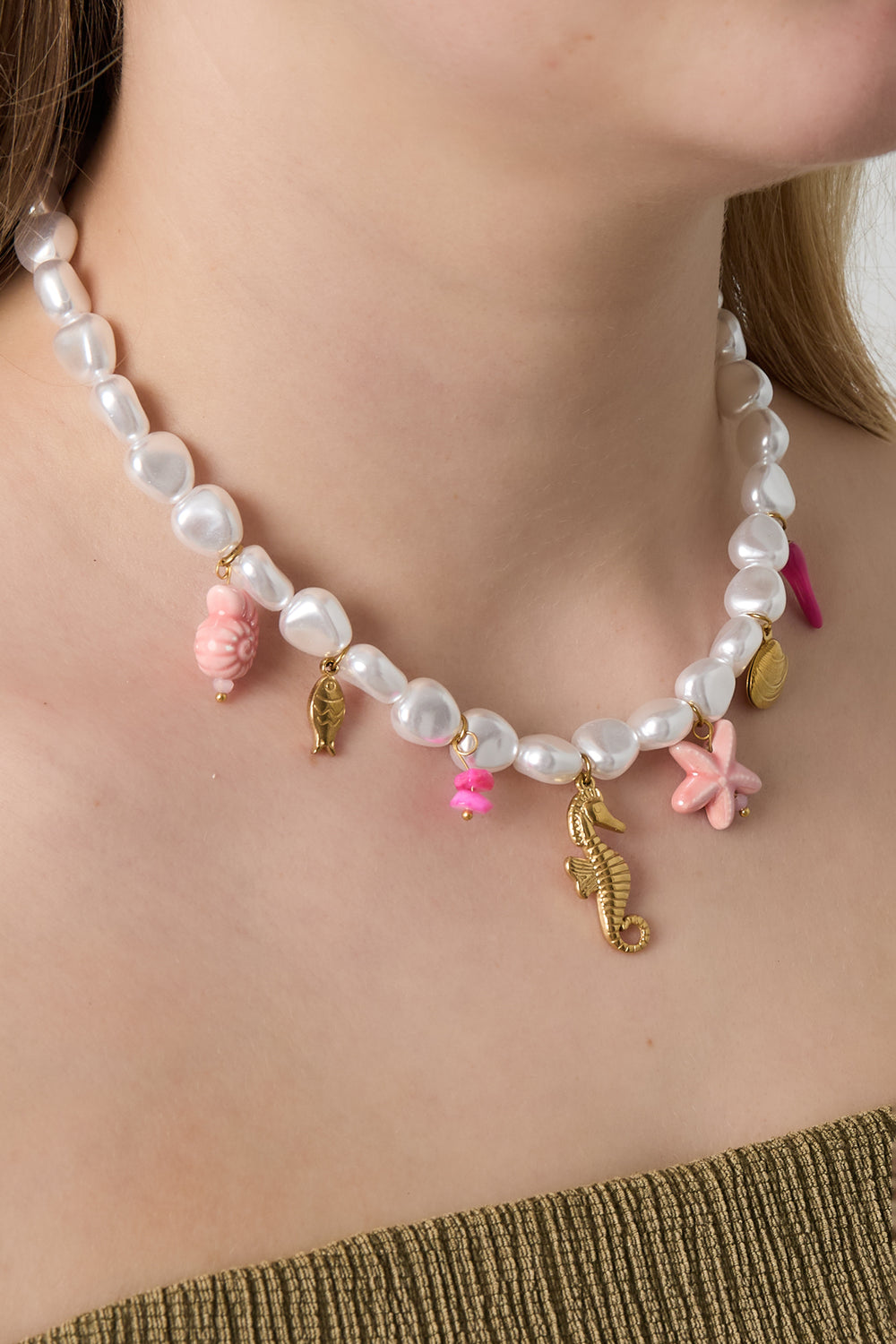 Pearl Beaded Necklaces with charms Casual Holiday/Beach