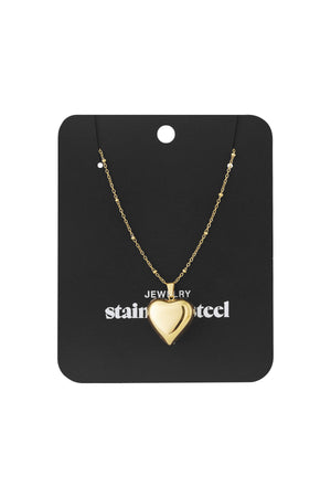 Lange Ketting Puffy Heart Goud