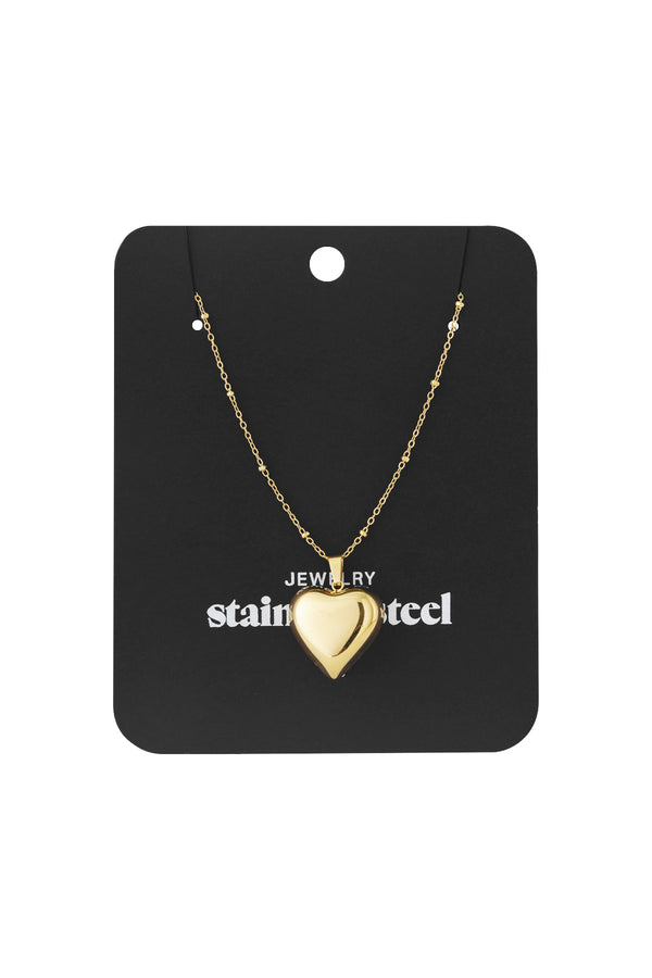 Lange Ketting Puffy Heart Goud