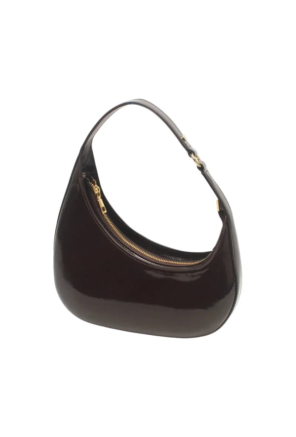 Schoudertas Lak Chocolade Bruin