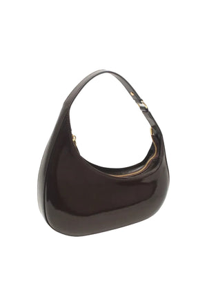 Schoudertas Lak Chocolade Bruin