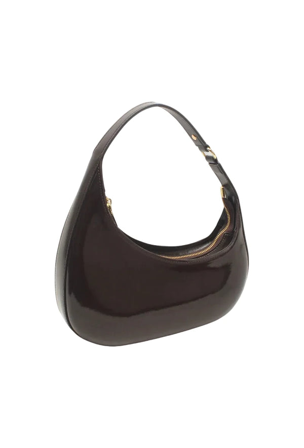 Schoudertas Lak Chocolade Bruin