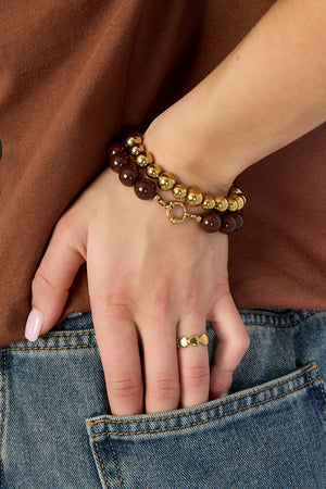Kralen armband brown