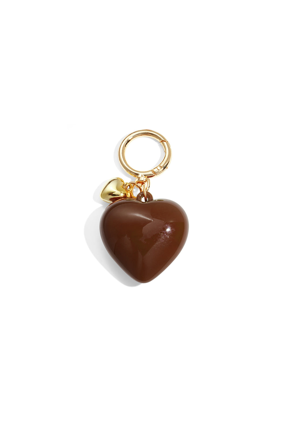 Bag Charm Heart Brown