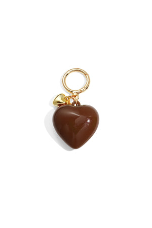 Bag Charm Heart Brown